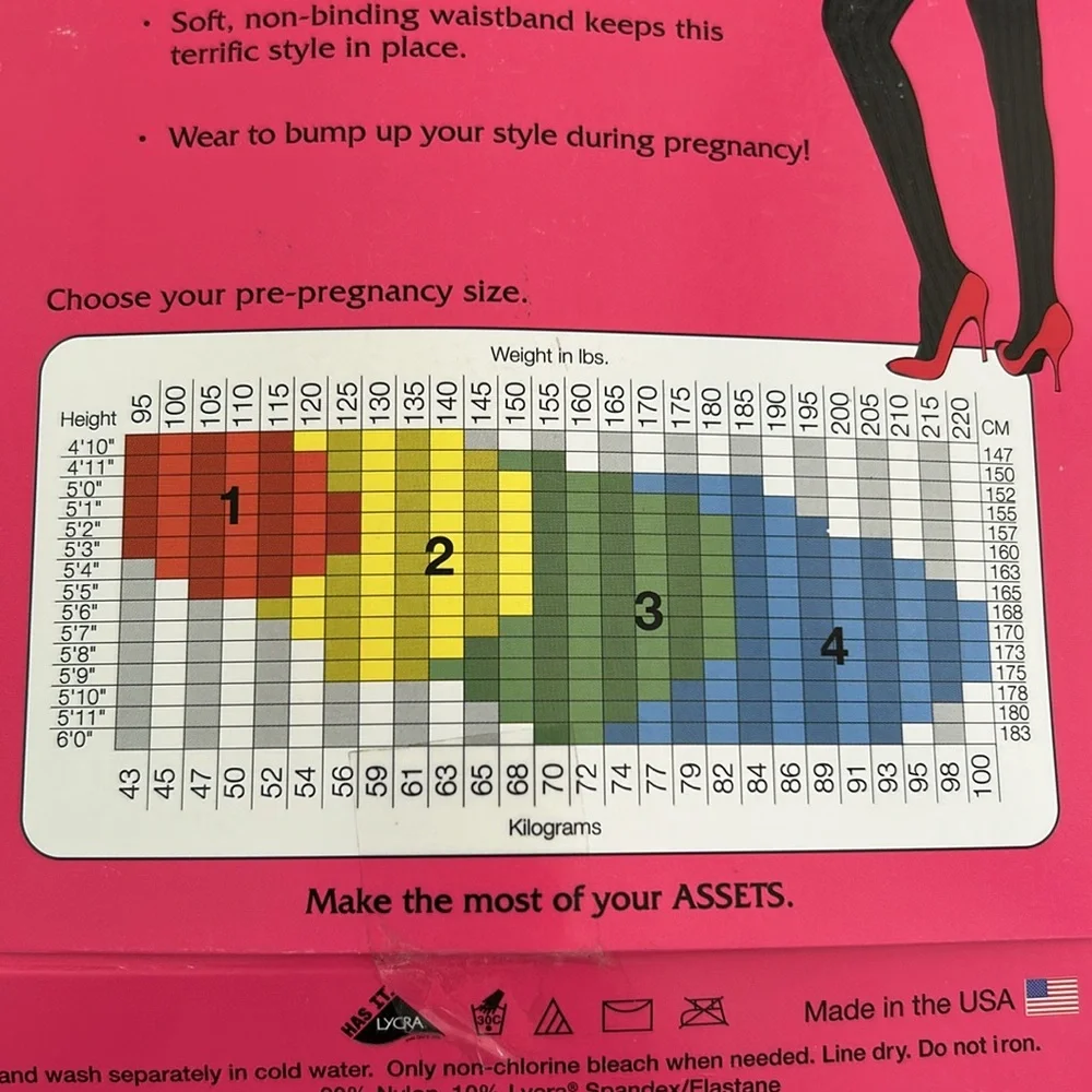 Assets by Sara Blakely Marvelous Mama Terrific Maternity Opaque Tights Sz 4 NWT